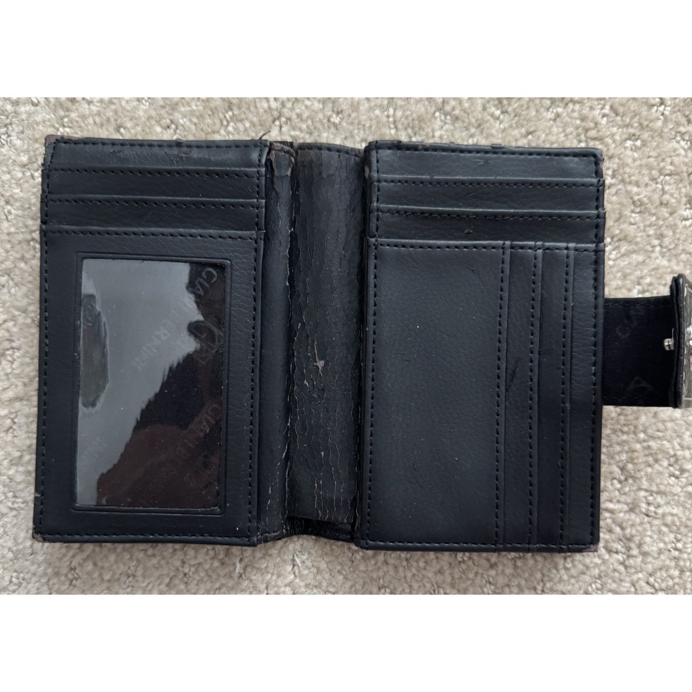 GIANI BERNINI Black Genuine Leather Nautical 18 Card Slots Kiss Lock Wallet - Picture 6 of 9